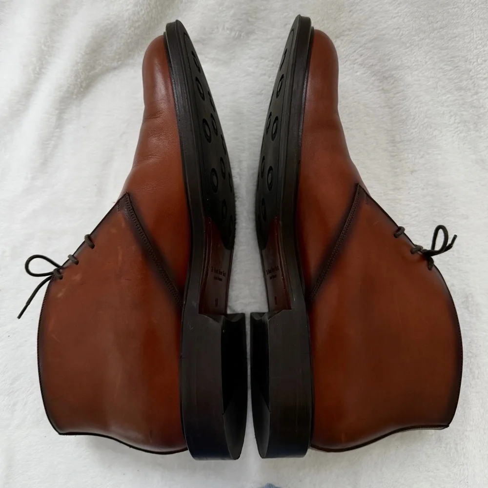 Adam Derrick To Boot Richard Chukka Boots Cognac Trapper Leather Size 10 EUC
